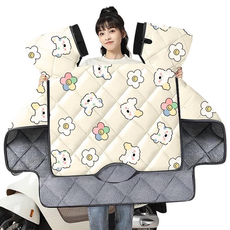 Electric Bicycle Winter Windproof Quilt and Motorcycle Windshield Cover - Plush, Thickened, and Waterproof.