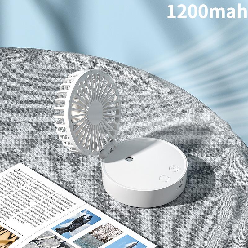 Portable Hand-held Fan  Desktop Multifunctional Folding Humidifying Fan With Colored Light 2000mah For Outdoor Office And Home