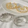 2PCS Advanced Clover Hollow Micro Inlaid Ring Bracelet Set Jewelry
