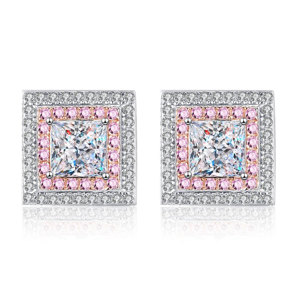 New S925 Sterling Silver Earrings, Sugar Cubes, Moissanite Earrings, Temperament and Sweet Earrings