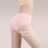 LangSha Women's Mid-Rise Underwear with Mulberry Silk Gusset, 10A Grade Antibacterial Comfortable Breathable Triangle Panties for Women, 4 Pack