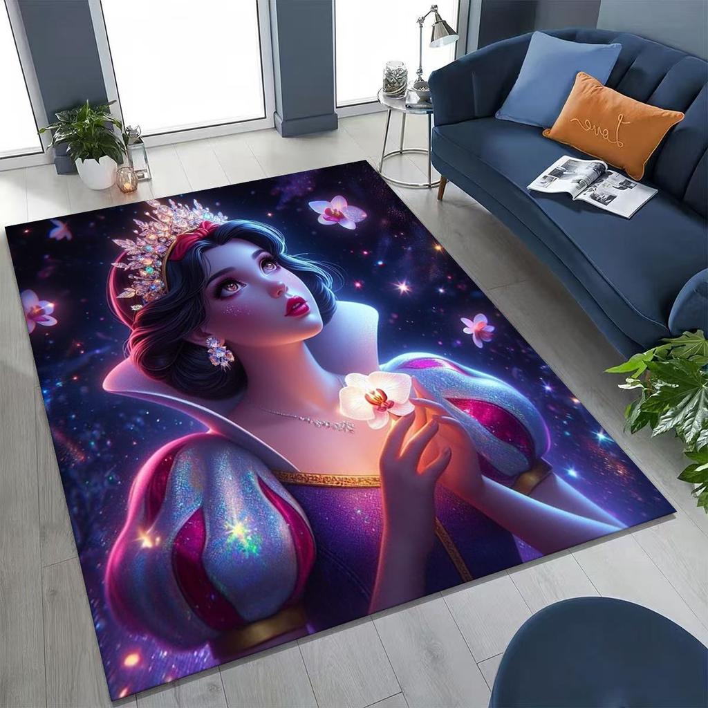 Snow White Princess Cartoon Fairy Tales Rug for Bedroom Living Room Sofa Home Doormat Decor, Large Kids Play Non-slip Floor Mat