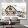 Christmas Snow Barn Fabric Decoration Background Winter Photography Backdrop Decorations For Photo Studio Photo Booth Christams Party