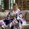 Cute & Spooky Kuromi Throw Flannel Fleece Blanket Soft Warm Fluffy Cute Sofa Bed Cover Office Nap Shawl Lightweight Blanket Gift