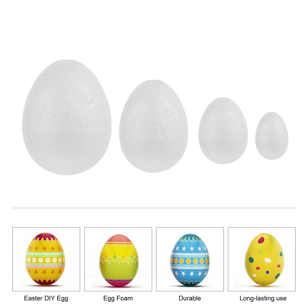 40 STÜCK Eier Basteln Bemalte Ornamente Weiße Dekorationen Osterzubehör