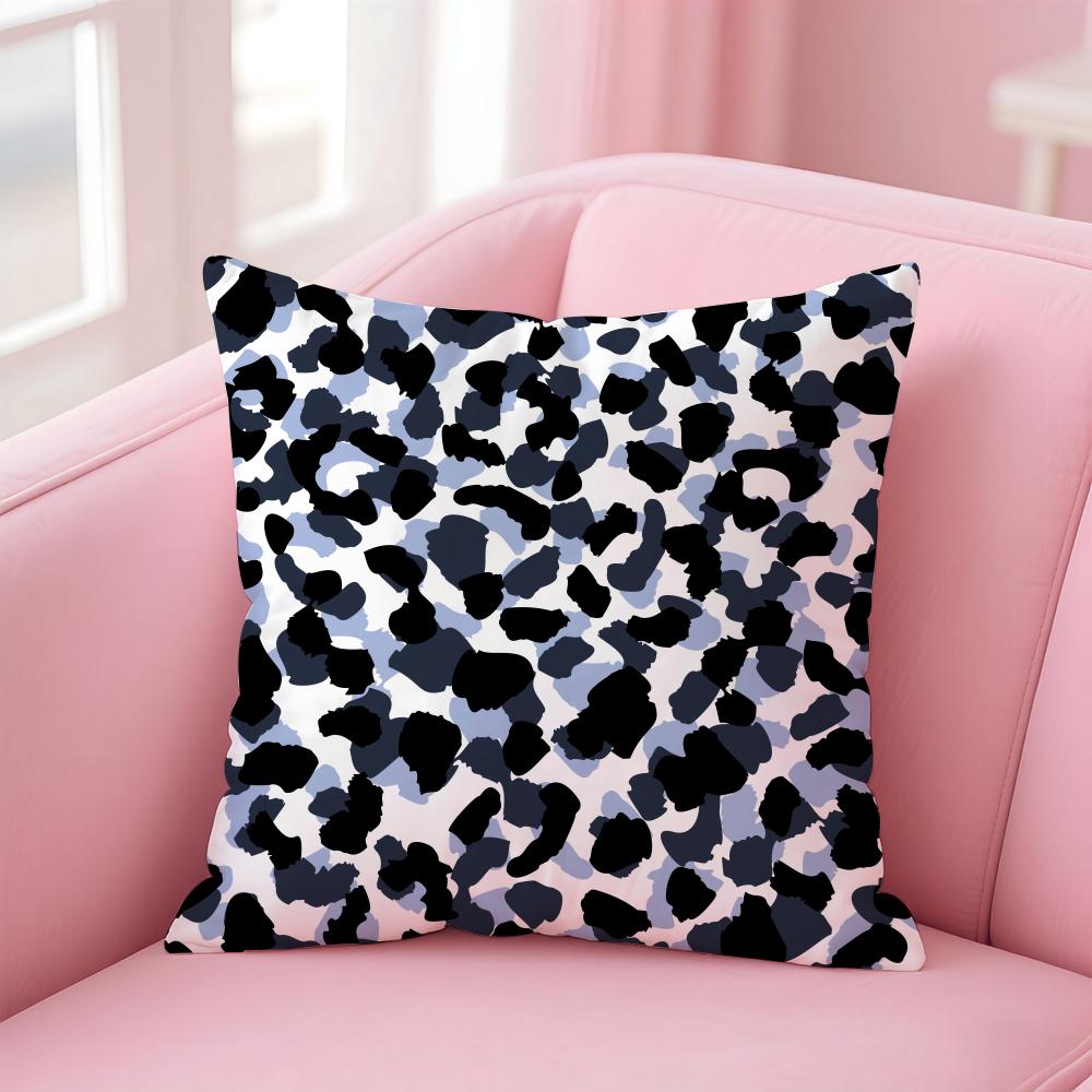 leopard print texture Cushion Cover Pillow Case Soft Friendly Fabric Concealed Zipper
