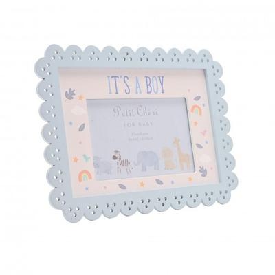 Petit Cheri Muschelrahmen 6 x 4 Blau - Es ist ein Junge
