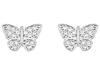 Silver Butterfly Earrings with Zirconia Small Rhodium-Plated Women's Studs Butterflies
