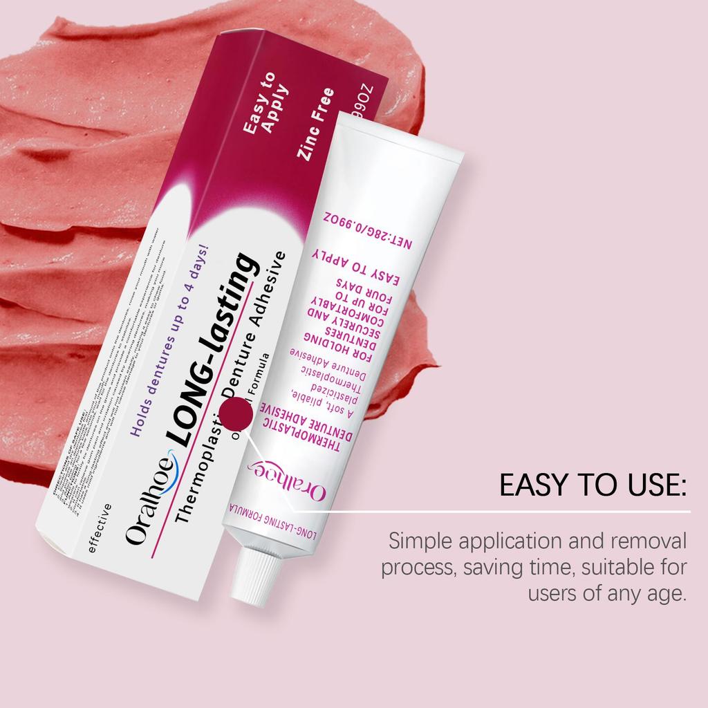 Oralhoe Haftcreme für Prothesen 28g 24-Stunden sicherer Halt + Komfortabel und unsichtbar! Geeignet für Voll-/Teilprothesen