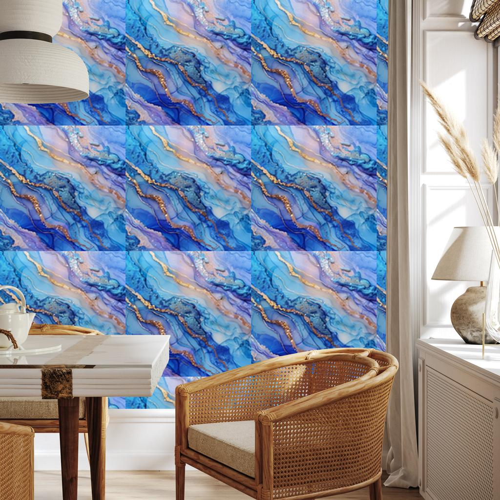 Wallpaper Ink blue, azure, purple and light gray 50x1000