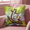 C-Calvin and H-Hobbes Cushion Cover Multi-Scene Pillow Cover for Home & Car - Reversible, Soft & Durable for Daily Use