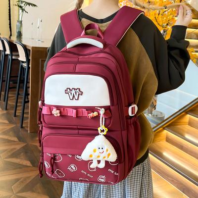 High School Students Cartoon Printed Schoolbag Women's Large Capacity Backpack