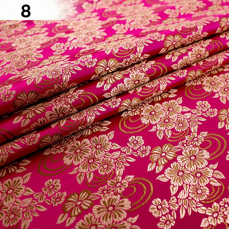 100*75 cm High-density Nylon Floral Brocade Fabric Satin Silk  Jacquard Fabric For Diy Sewing Cheongsam Hanfu Kids Garment