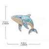 1 Pezzo Adorabile Spilla Pesce Marino Animale a 4 Colori Spille Balena con Strass per Vestiti da Donna Spille per Zaino Regali