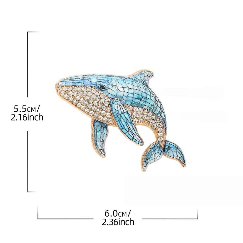 1 Pezzo Adorabile Spilla Pesce Marino Animale a 4 Colori Spille Balena con Strass per Vestiti da Donna Spille per Zaino Regali