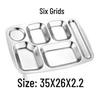 Handun 304 Stainless Steel 3-Compartment Divided Dinner Plate