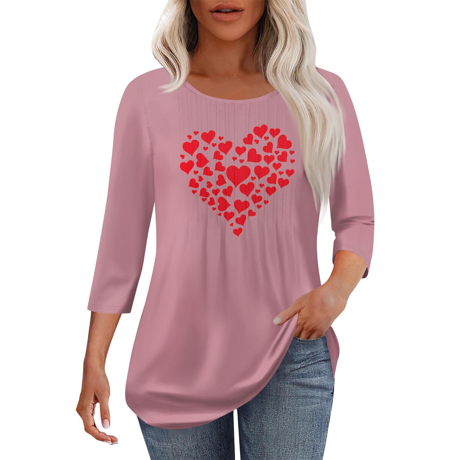 

Женская модная повседневная плиссированная футболка с круглым вырезом и рукавом семь четвертей L