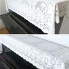 Micopuella Lace Upright Piano Cover, Approx. 200 x 90 cm, Floral Top Cover (White)