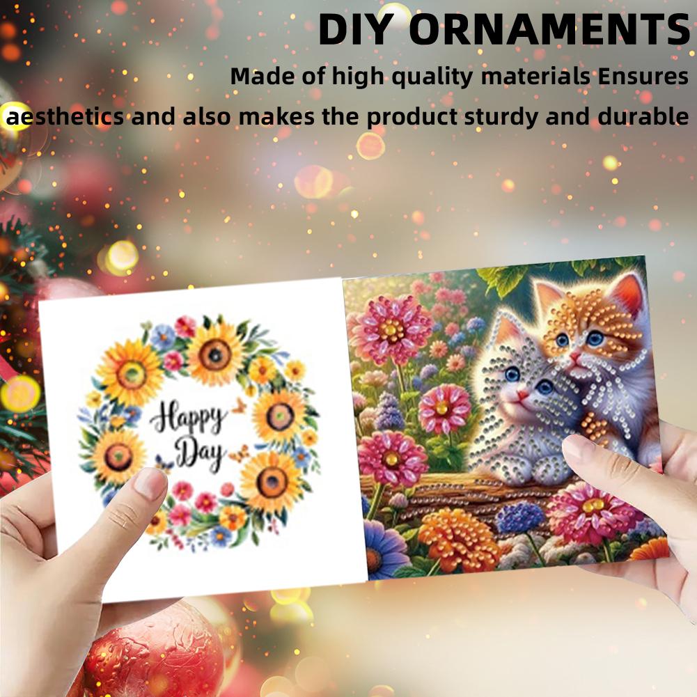 6pcs DIY Halloween Theme Diamond Art Greeting Cards Diamond Art Handmade Cards for Christmas Birthdays Thanksgiving and Holidays