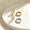 Unisex Light Luxury Bamboo Joint Diamond Inlaid Titanium Steel Hoop Earrings