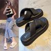 Women's sandals 2025 new fashion casual trend versatile foreign style cross super fire muffin platform beach shoes