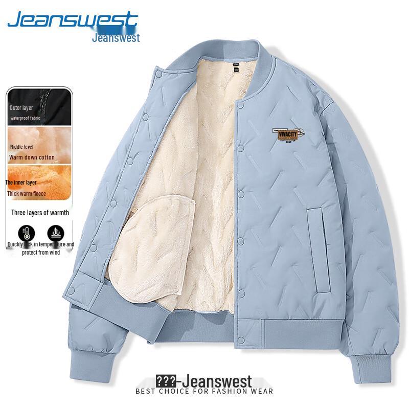 

Jeanswest Men s Baseball Collar Padded Jacket with JZS Graphic XL