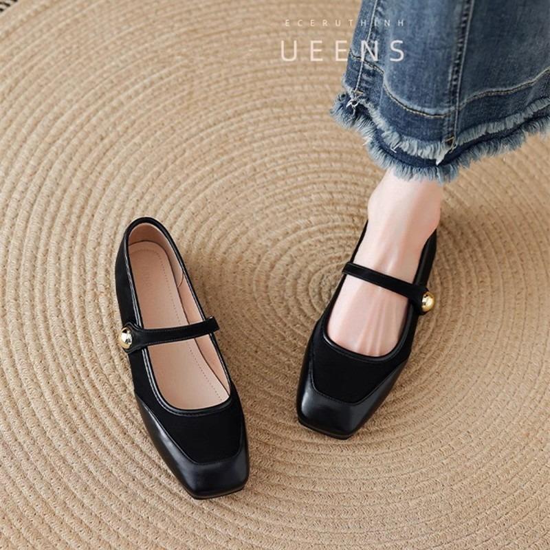 Mary Jane single shoes women's flat spring and autumn new shoes temperament red with skirt versatile evening shoes