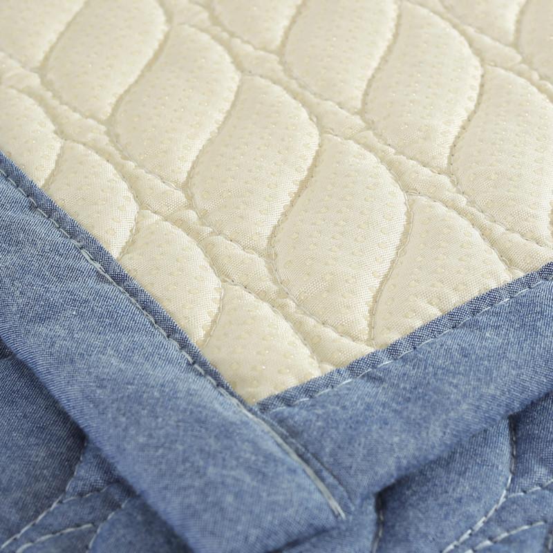 Pure Cotton Stripe Machine Washable Sofa Cover Anti-slip Backside Cushion Living Room Bedside Floor Mat Solid Color Couch Cover