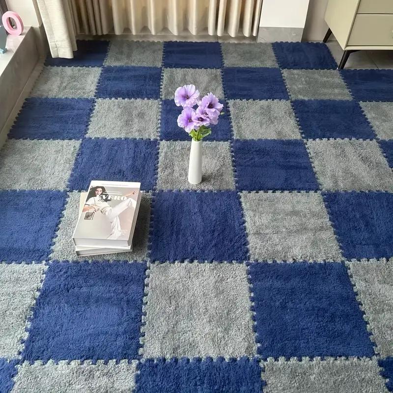 10/16Pcs Soft Plush Carpet Children Kids Rug Baby Game Play Mat Puzzle Carpet EVA Foam Interlocking Exercise Tiles Mat 30*30*1CM