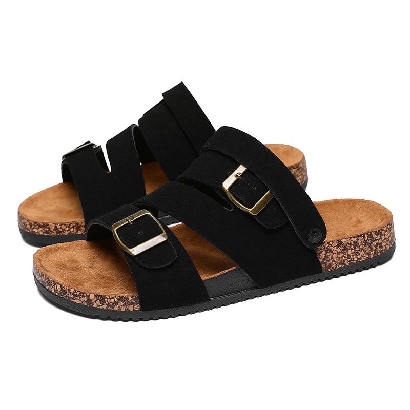 

Comwarm модные мужские замшевые тапочки мужские сабо пробковая стелька с поддержкой свода сандалии для улицы пляжа удобная домашняя обувь 46 39 чёрный