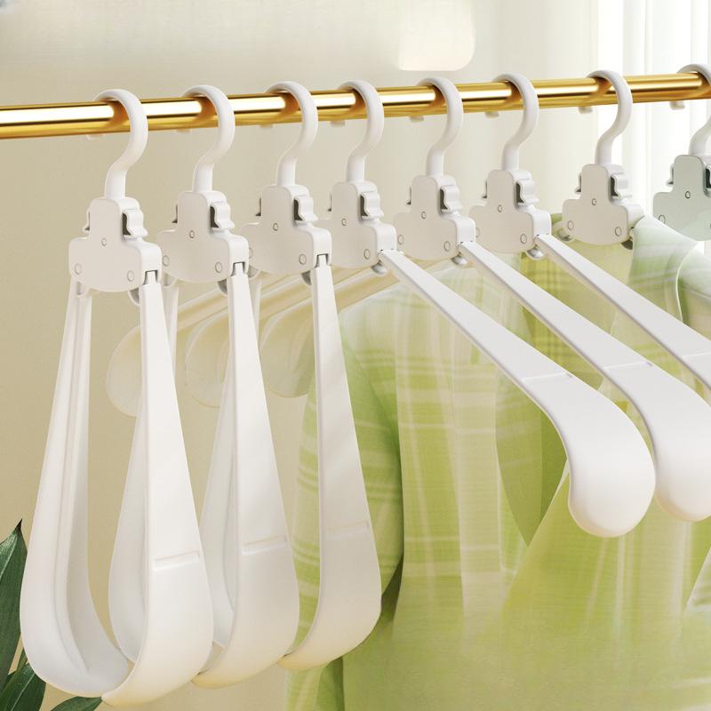 Folding Hangers Multi-functional Home Balcony Hanging Clothes Travel Portable Storage Wide Shoulder No Trace Drying Rack