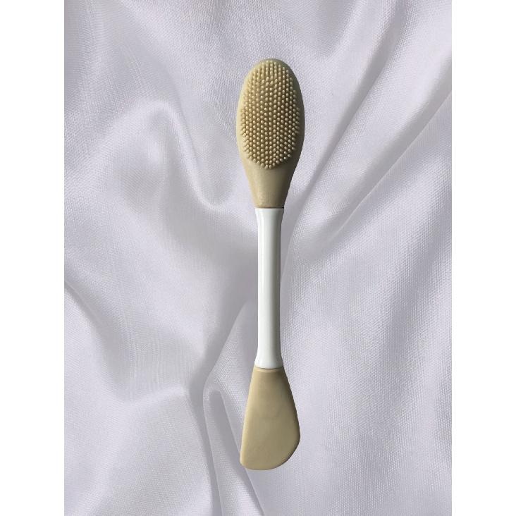 Двусторонняя силиконовая кисть для маски из глины, массажная кисть для умывания лица, кисть для макияжа, кисть для маски для лица DIY, салон красоты, мягкая маска, кисть для маски для лица, очищающая кисть Double-ended khaki blade