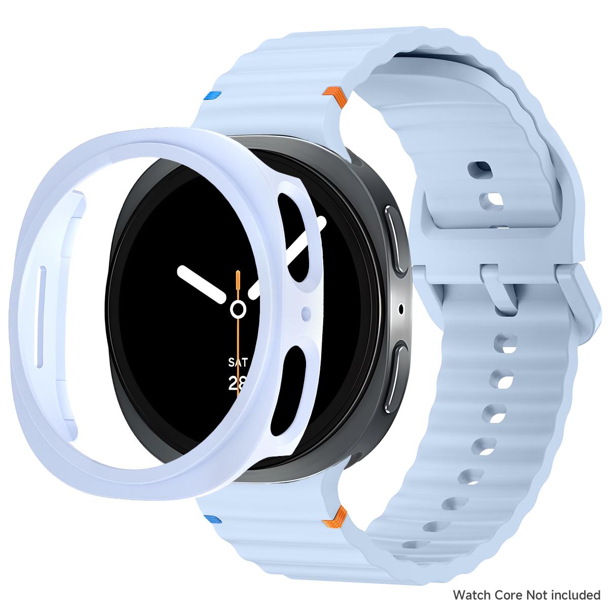 

Силиконовый ремешок для Samsung Galaxy Watch 8 40 44 мм с чехлом Защитная пленка на экран Бампер для умного ремешка Наручные аксессуары Watch 8 40mm