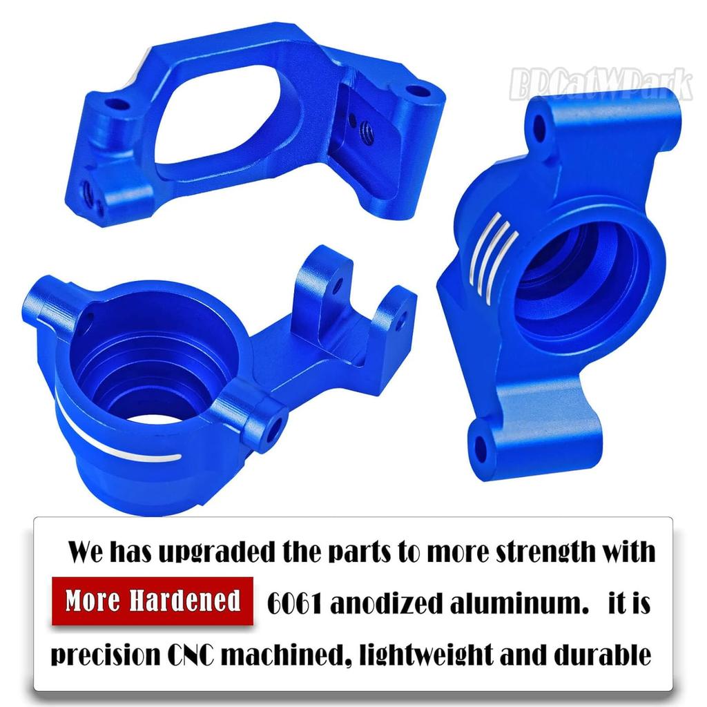 Aluminum Caster Block,Steering Blocks,Rear Stub Axle Carriers Upgrades Part for 1/10 WideMaxx/X-Maxx,RC Steering Block w/Bearings Hops up,RC Truck