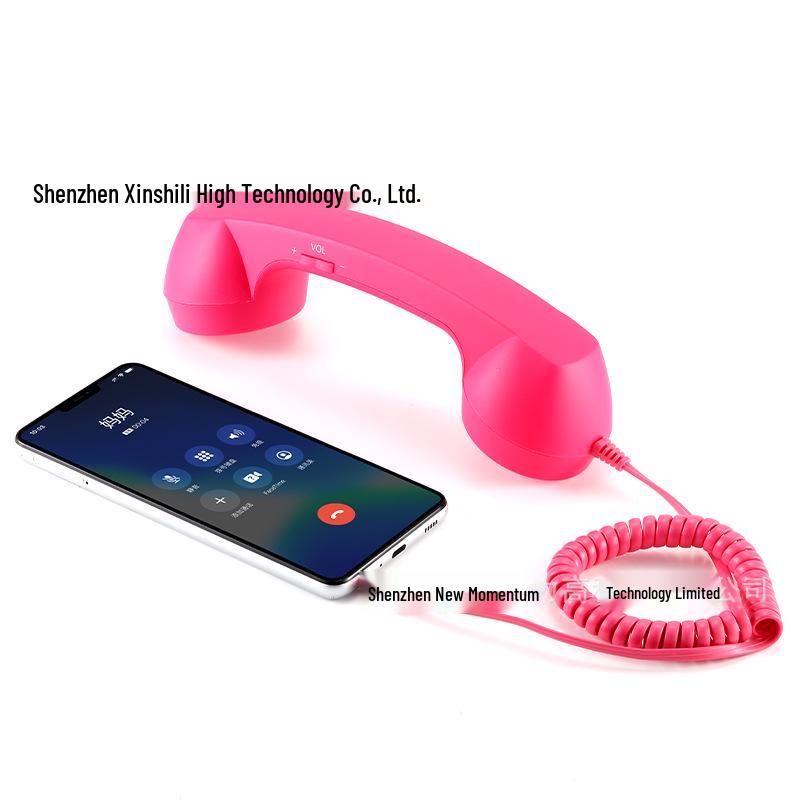 In-Stock Retro Style Girlish Phone Handset with Adjustable Volume and Microphone for Students