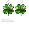 1 Pair Four Leaf for Women Clover Ladybug Earrings Small Green Clover Earrings Anniversary Birthday Valentine's