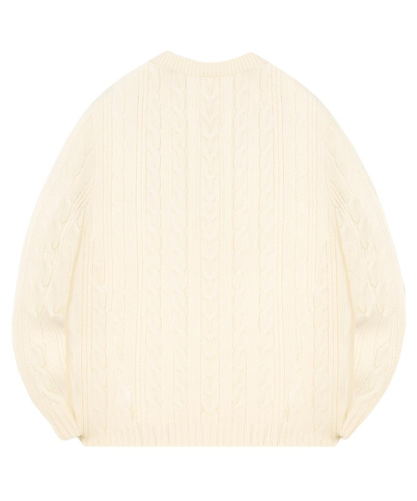 RANDOMOFF [Unisex] Réserve Cable Over Fit Knit [Ivory]