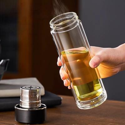 High Appearance Level Magnetic Tea Separation Cup  New Men's Office Double Glass Water Cup Magnetic Bomb Tea Cup