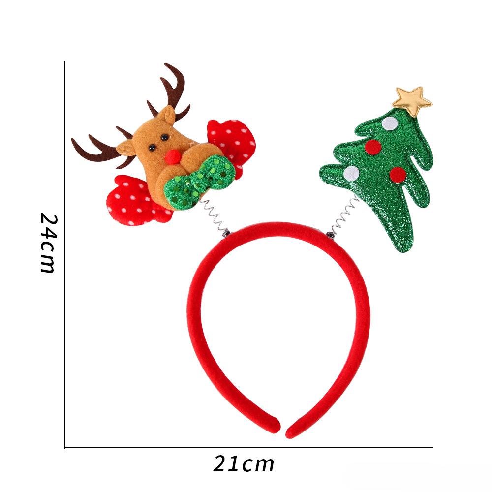 Christmas Festival Dress Headband for Children Adult Elk Antlers Star Santa Claus Birthday Party New Year Headwear Gift for Kids