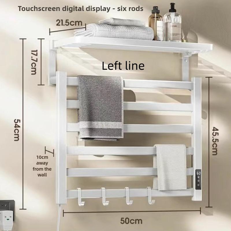Bathroom Electric Bath Towel Carbon Fiber Warmer Heating Towel Rack Intelligent Constant Temperature Towel Dryer Shelf