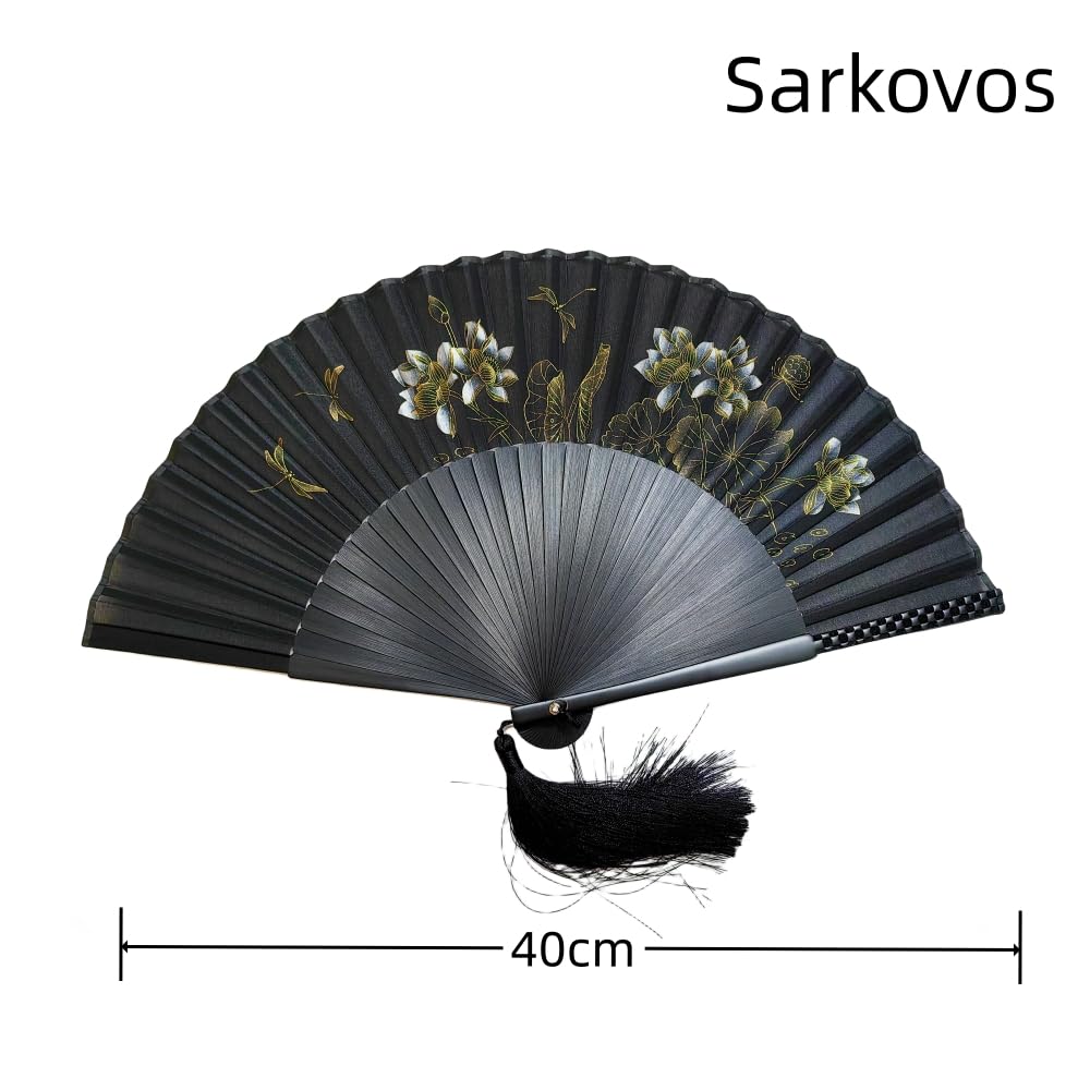 Sarkovos Luxury Fireworks Overseas Japanese Summer Kabuki Heat Protection Souvenir Bamboo Fan, Men's, Stylish, Fan, Present, Father's Day, Festival,