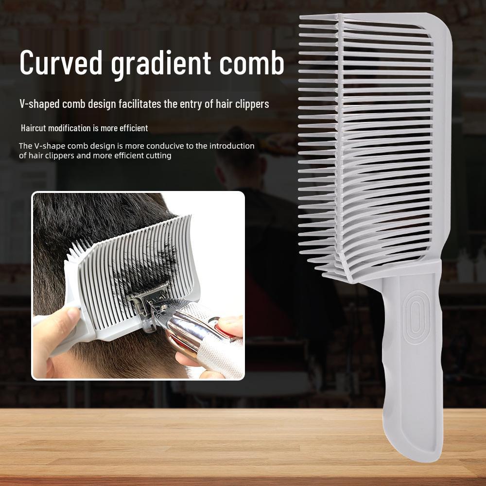 Men's Curved Edge Clipper Comb for Styling and Gradient Positioning In Hair Salons
