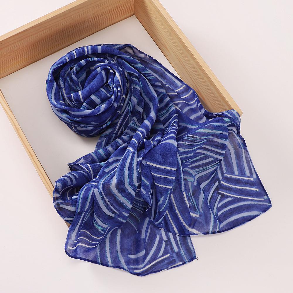 New Printed Hijabs Shawl Bubble Chiffon Hijabs Woman Design Flower Shawls Muslim Scarves Headscarf Wraps Turbans Long Scarves