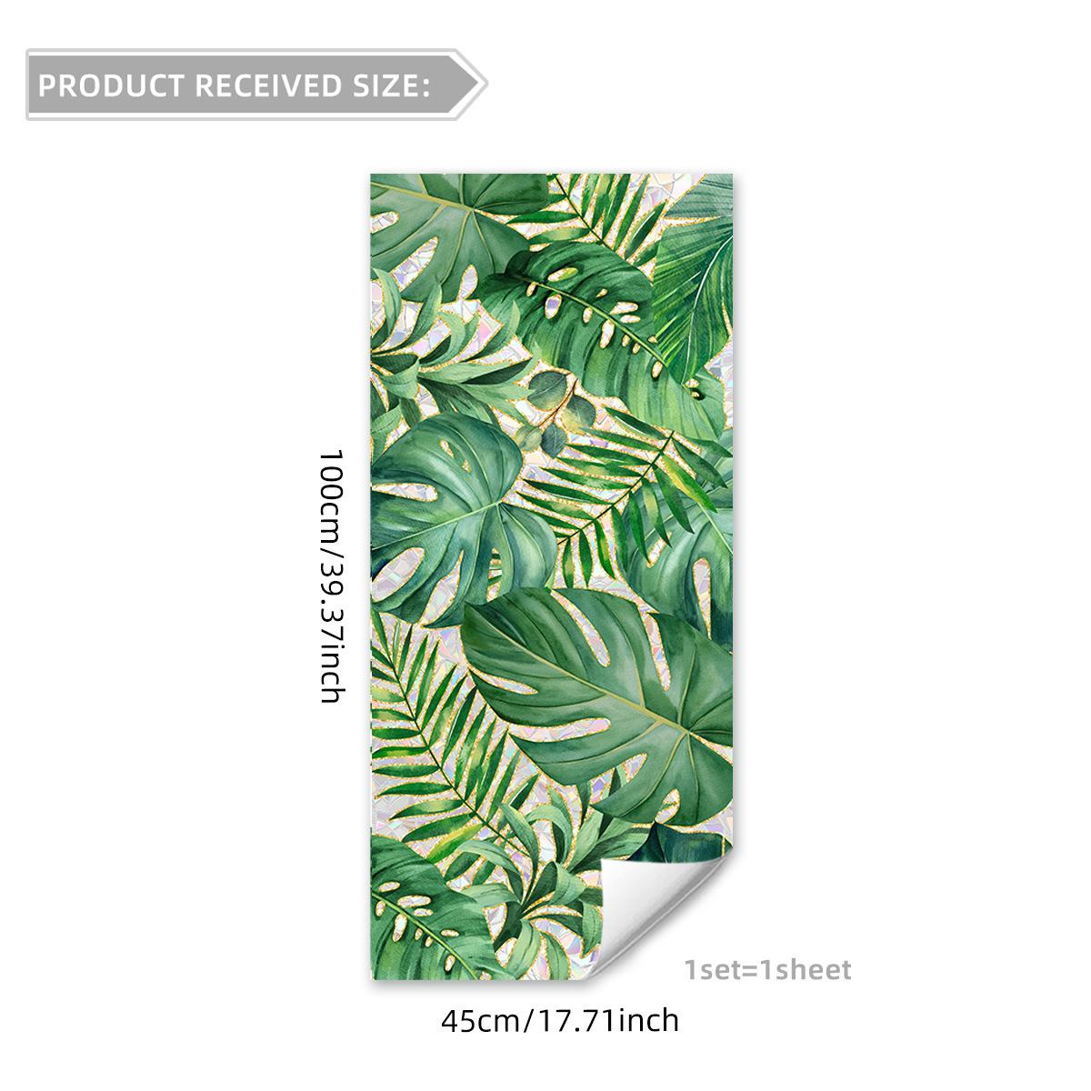 

Xc6073 Тропический зеленый Пальмовый лист Солнечный свет Красочная наклейка на окно Украшение для дома Наклейка на стену Статическая наклейка Съемная наклейка