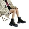 Neue Damen-Knöchel-Stiefel Einzelne High-Heel-Stiefel Runde Spitze Neu Schnürung Trendige Dicke Sohle Dünne Stiefel Kleine Kurze Stiefel Plateau-Schuhe