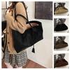 High Quality Versatile Tote Bag Large Capacity Faux Suede Shoulder Bag Solid Color Handbag for Women