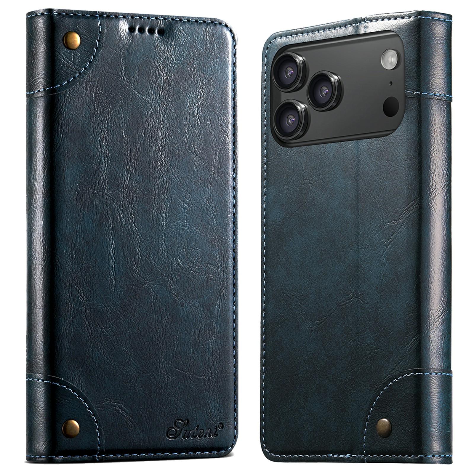 SUTENI For iPhone 17 Pro Case PU Leather Stand Wallet Phone Cover C