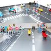Non-Toxic Moc City Traffic Lights Road Signs Roadblock Signal Light Speed Limit Diy Building Block Scene Construction Minifigs Accessories