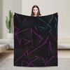 Super Soft BlanketsGirls Boys Airplane Travel Glowing Geometric Shapes On Dark Throw Blanket  Flannel Bedspread For Sofa Cover