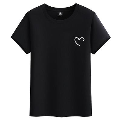 Herzform M-6XL Reine Baumwolle Herren Kurzarm T-Shirt Rundhals Jungen Casual Tee Shirt
